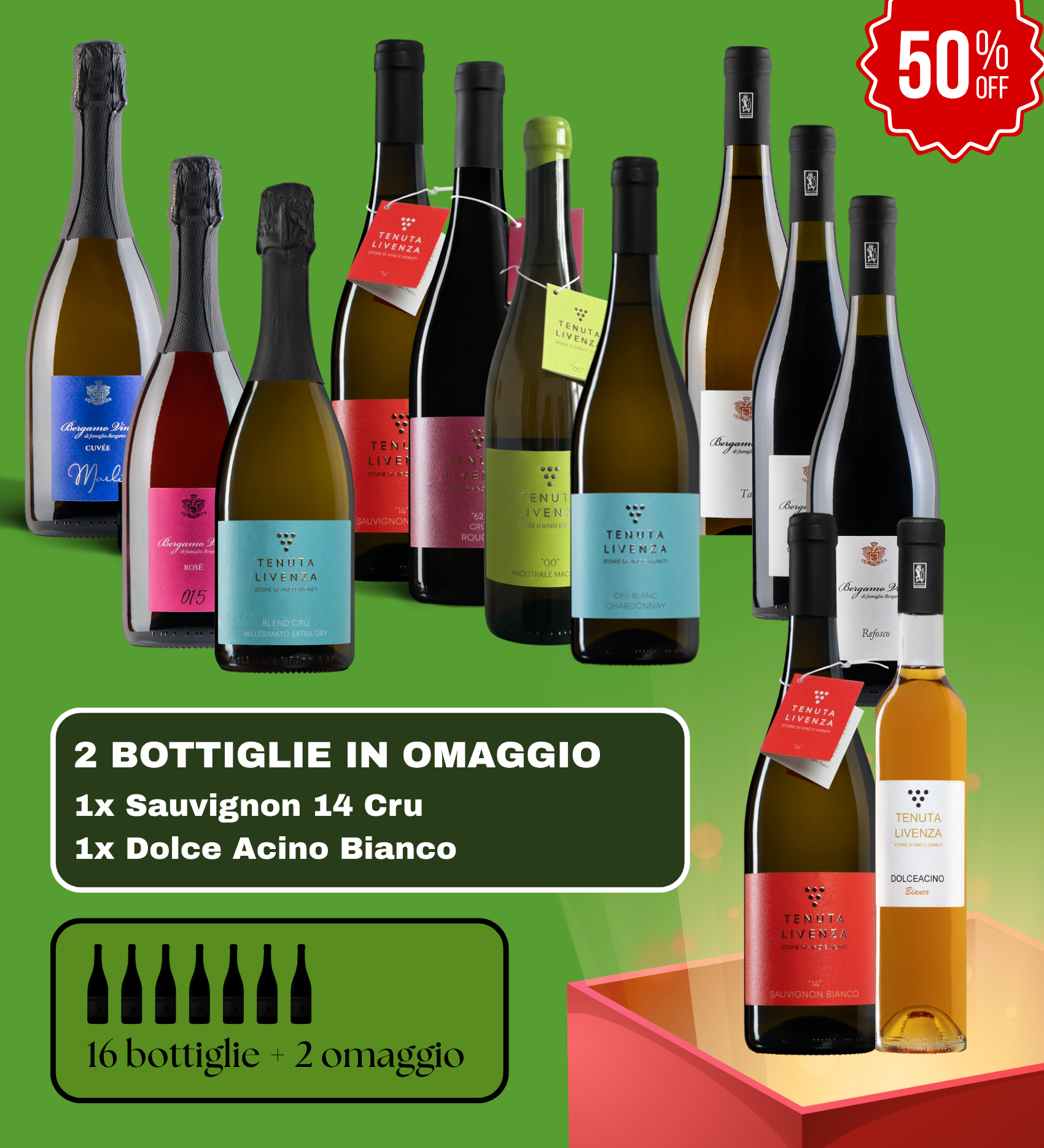 SELEZIONE VINI MISTI DA 16 BOTTIGLIE bergamovini