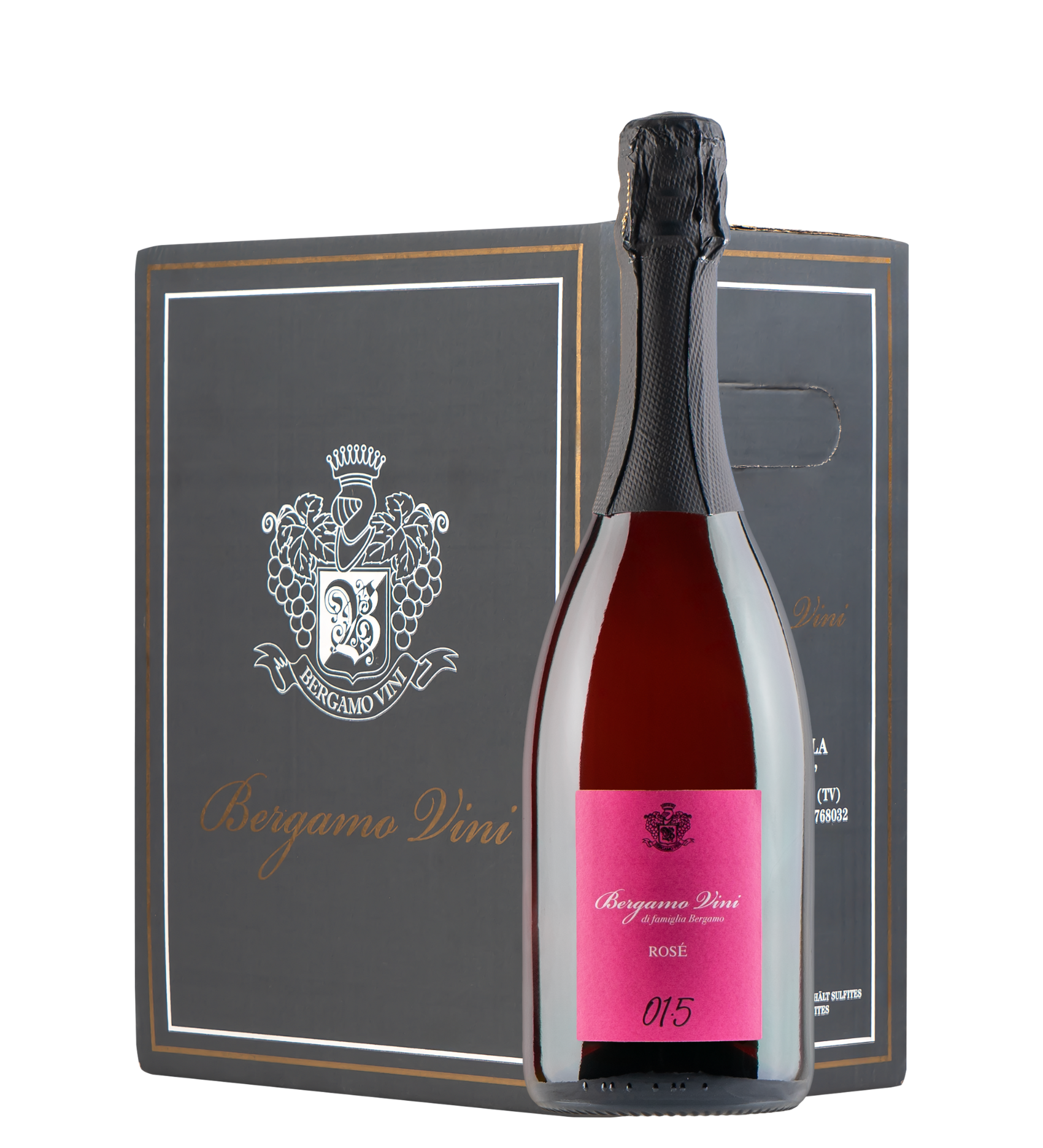 "015"Spumante Rosé Millesimato Brut - 6 BOTTIGLIE bergamovini