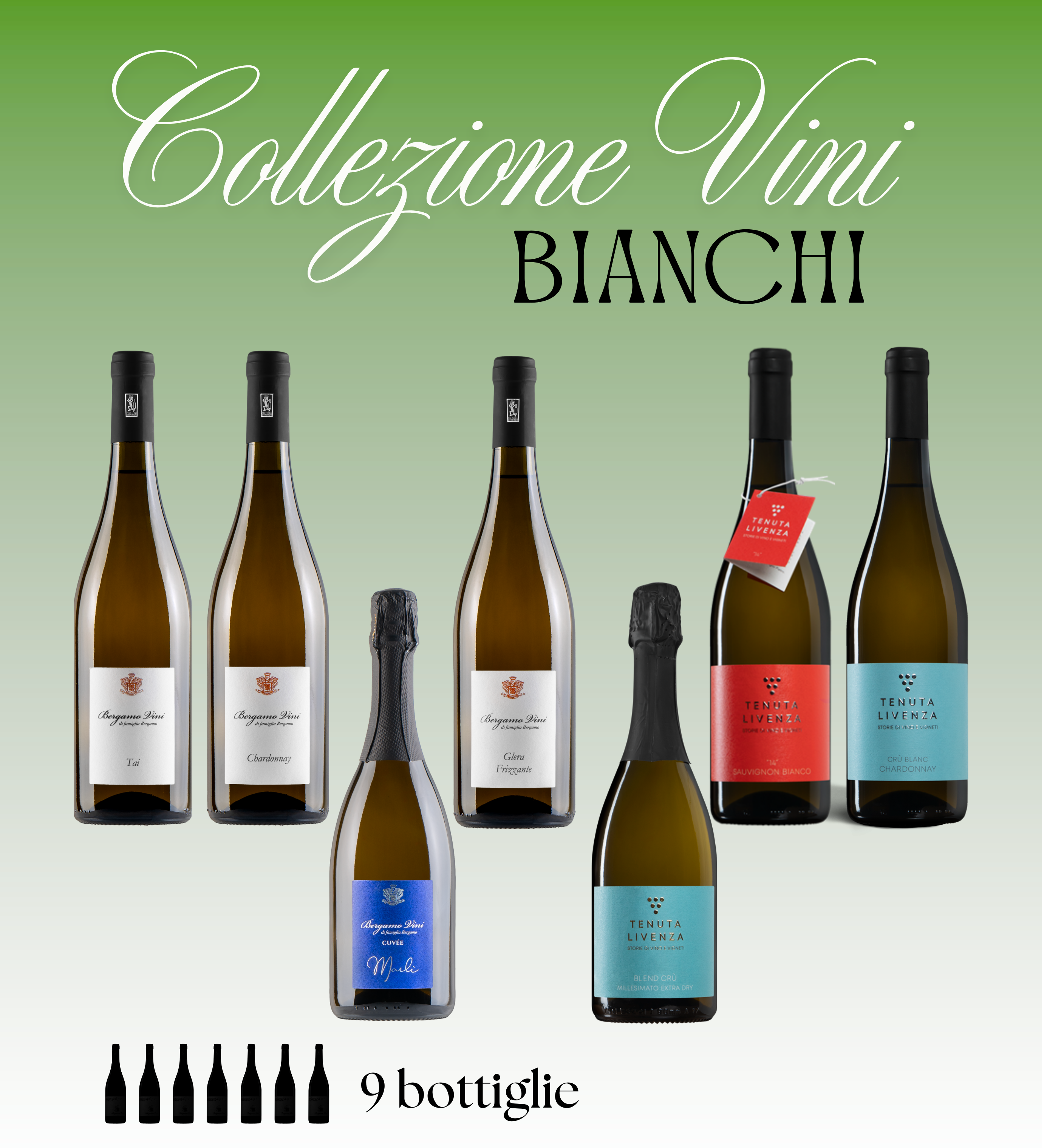 COLLEZIONE VINI BIANCHI DA 9 BOTTIGLIE bergamovini
